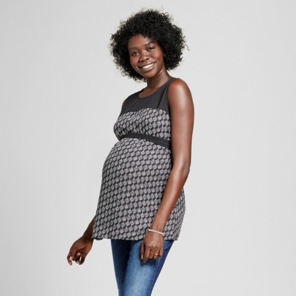 NEW! Maternity Ma Cherie Black Sleeveless Top S